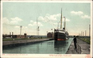 Sault Ste Marie Ontario ON Canadian Lock Steamer Detroit Pub c1910 Postcard