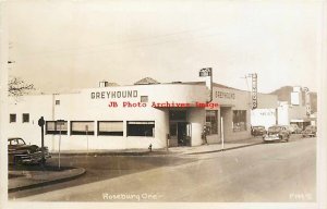 OR, Roseburg, Oregon, RPPC, Greyhound Bus Depot, Art Deco Building, Photo