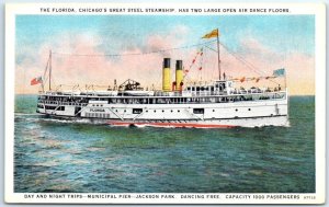 Postcard - The Florida, Chicago's Great Steamship - Chicago, Illinois