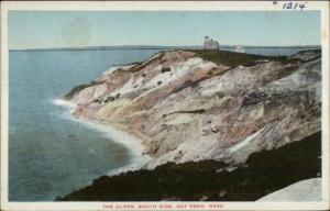 Martha's Vineyard Island MA Gay Head Cliffs & LIghthouse Postcard