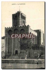 Old Postcard Agde La Cathedrale