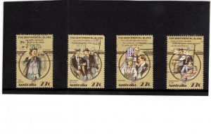 Australia 27 Cent Stamps Folklore Sentimental Bloke 4 Images