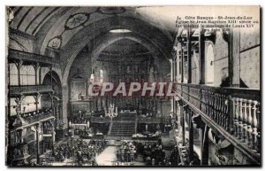 Old Postcard Cote Basque St Jean de Luz Church of St John the Baptist and was...