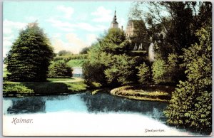 Kalmar Stadsparked Sweden River Trees Attraction Castle In Distance Postcard