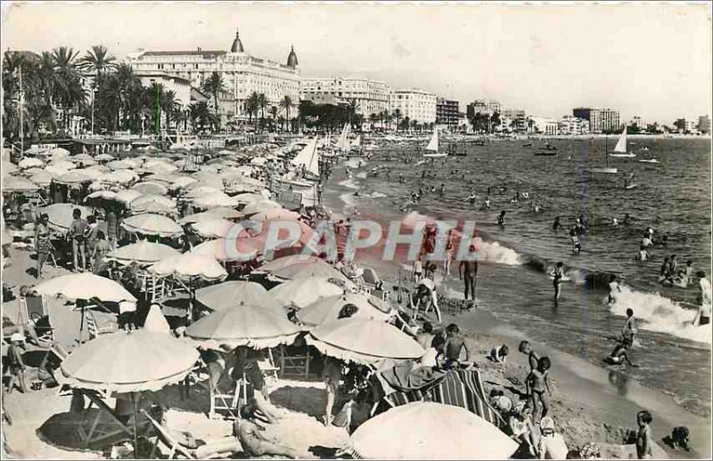 Modern Postcard Cannes French Riviera La Plage