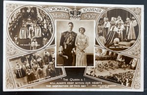 Mint England Souvenir Picture Postcard HM King George VI Coronation May 1937