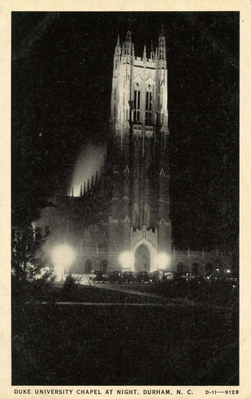 NC - Durham. Duke University Chapel at Night