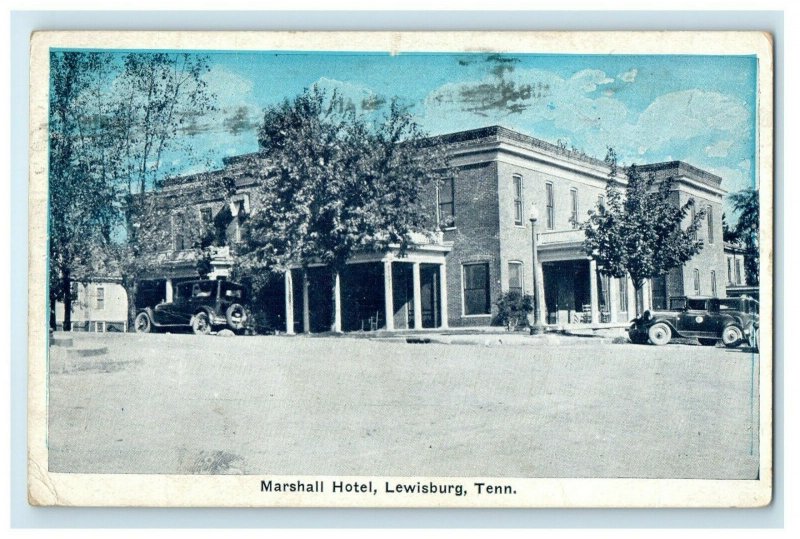 1930 Marshall Hotel Lewisburg Tennessee TN Posted Vintage Inn Postcard 