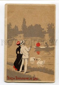 3139407 Bois de Boulogne Lac park Lake ART NOUVEAU vintage PC