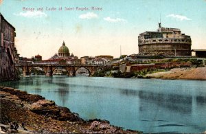 Italy Roma Rome Bridge and Castle Of Saint Angelo 1913