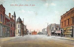 J16/ Devils Lake North Dakota Postcard c1910 Kelly Ave Stores Drugs  221