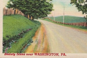 H-047 - Greetings From Washington, PA Travel Souvenir Linen Picture Postcard.