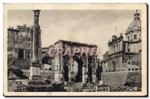 Postcard Old Roma Arco di Settimio Severo con Colonna If Toca