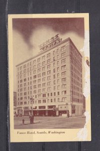 WASHINGTON,SEATTLE, VANCE HOTEL, c1930 ppc., unused.