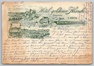 1915  Rothenburg  Tauber  Germany  Hotel Goldener Hirsch Postcard
