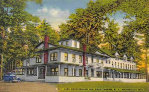 Lake Brantingham Inn Adirondack Mountains New York linen postcard