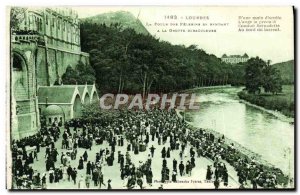 Old Postcard Lourdes The crowd of pilgrims going to the miraculous grotto