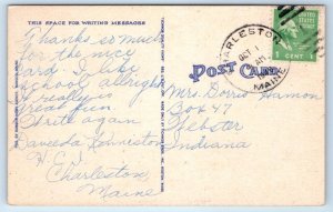 BANGOR, ME ~ Large Letter Linen 1948 Penobscot County Tichnor Postcard