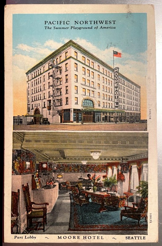 Vintage Postcard 1937 Moore Hotel, Seattle, Washington (WA)