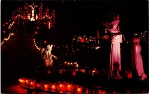 Night Scene Panoramic View Shrine Lady La Salette Massachusttes MA Postcard UNP