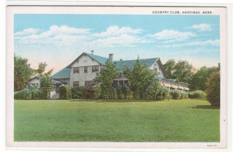 Country Club Hastings Nebraska 1920s postcard