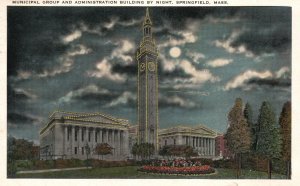 Vintage Postcard 1924 Municipal Group & Administration Building Springfield MA