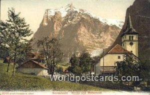 Kirche und Wetterhorn Grindelwald Swizerland Unused 