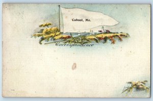 1926 Cabool Missouri MO Vintage Postcard Pennant Lighthouse Tower Ship Flower