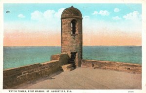 ?Vintage Postcard 1920s View of Watch Tower Fort Marion St. Augustine Florida FL