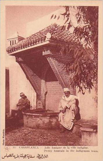 Morocco Casablanca Pretty Fountain In The Indigenous Town 1920-30s