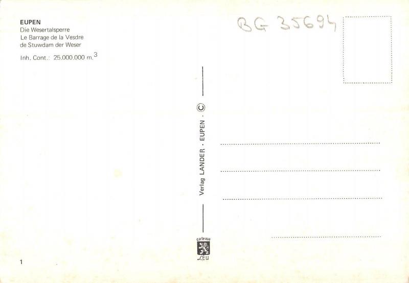 BG35694 eupen le barrage de la vesdre belgium