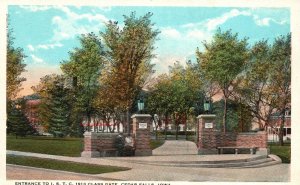 Vintage Postcard Entrance To ISTC Class Gate Cedar Falls Iowa C.T. American Art