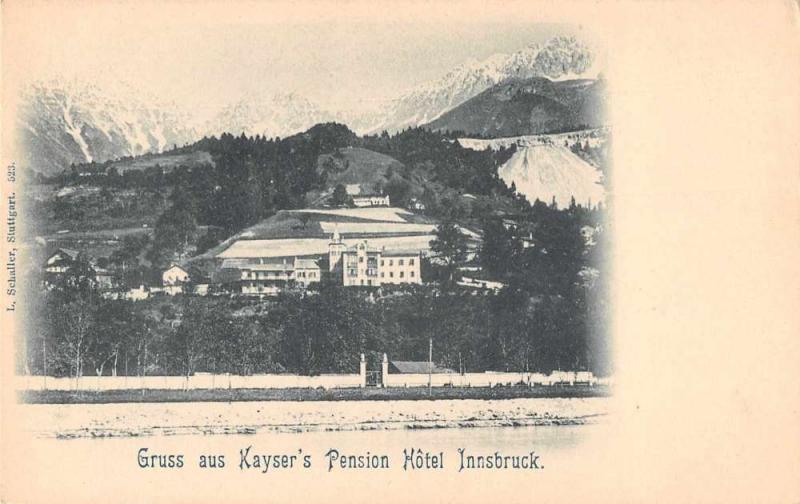 Innsbruck Tyrol Austria Gruss aus Kayser's Pension Hotel antique pc Z42699