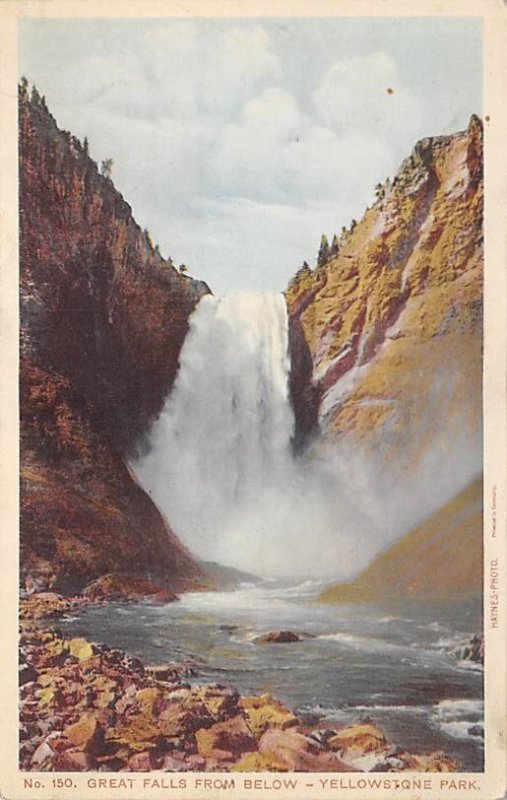 Great Falls from below Yellowstone Park, USA National Parks Unused 