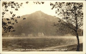 Lake Crescent Washington WA Sugar Loaf Mountain Real Photo Vintage Postcard