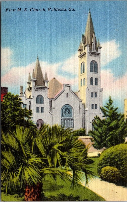 Vtg Valdosta Georgia GA First M.E. Methodist Episcopal Church 1940s Postcard