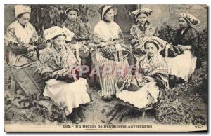 Old Postcard Folklore A group of Dentellieres Auvergne