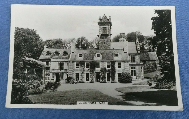 Vintage Real Photo Postcard  La Seigneurie Sark Channle Islands Posted 1952  C1E