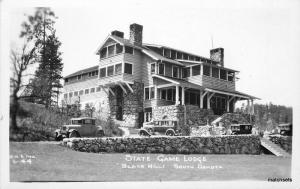 Autos 1930s State Game Lodge Black Hills South Dakota RPPC real photo 9179