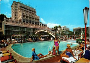 Women Swimsuits Mediterranean Pool Grand Hotel Palma of Mallorca  Spain Postcard