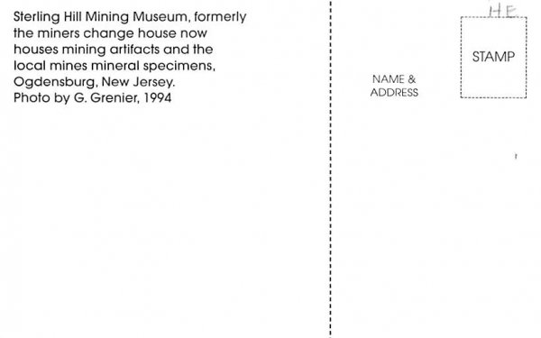 Sterling Hill Mining Museum  Ogdensburg, New Jersey Postcard