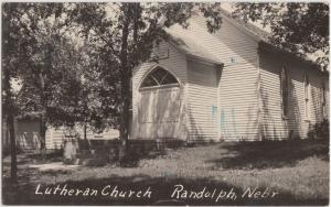 Nebraska NE Real Photo RPPC Postcard 1946 RANDOLPH Lutheran Church