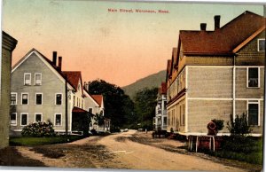 View of Main Street, Woronoco MA c1909 Vintage Postcard U06