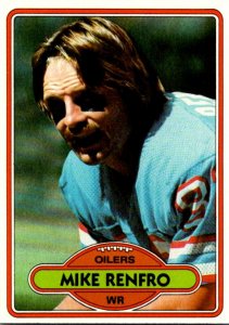 1980 Topps Football Card Mike Renfro WR Houston Oilers sun0457