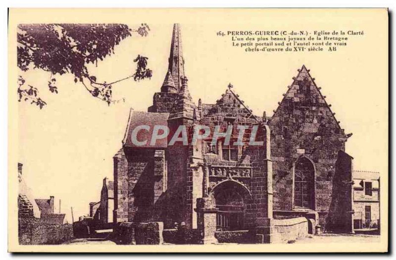 Old Postcard Perros Guirec Church Of Clarity