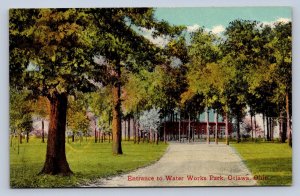 JH1/ Ottawa Ohio Postcard c1910 Putnam County Water Works Entrance 126