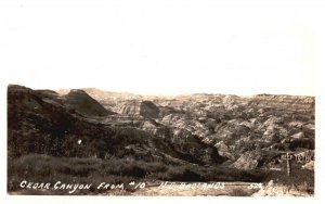 Postcard Real Photo Chair Cedar Canyon From #10 Badlands North Dakota ND RPPC