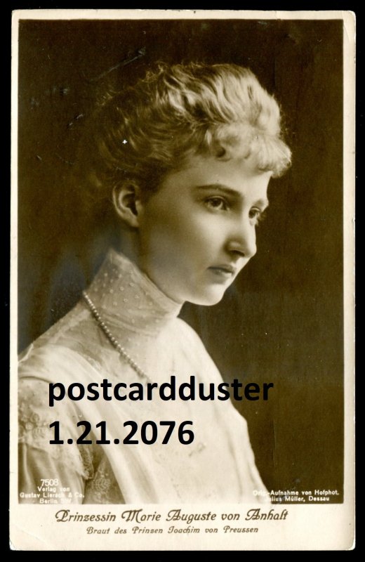 h3298 - GERMANY ROYALTY 1918 Princess Marie von Anhalt. Real Photo Postcard