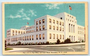 GREENSBORO, NC North Carolina ~ U.S. POST OFFICE c1940s Guilford County Postcard