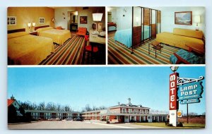 ANN ARBOR, Michigan MI~ Roadside LAMP POST MOTEL 1960s Washtenaw County Postcard